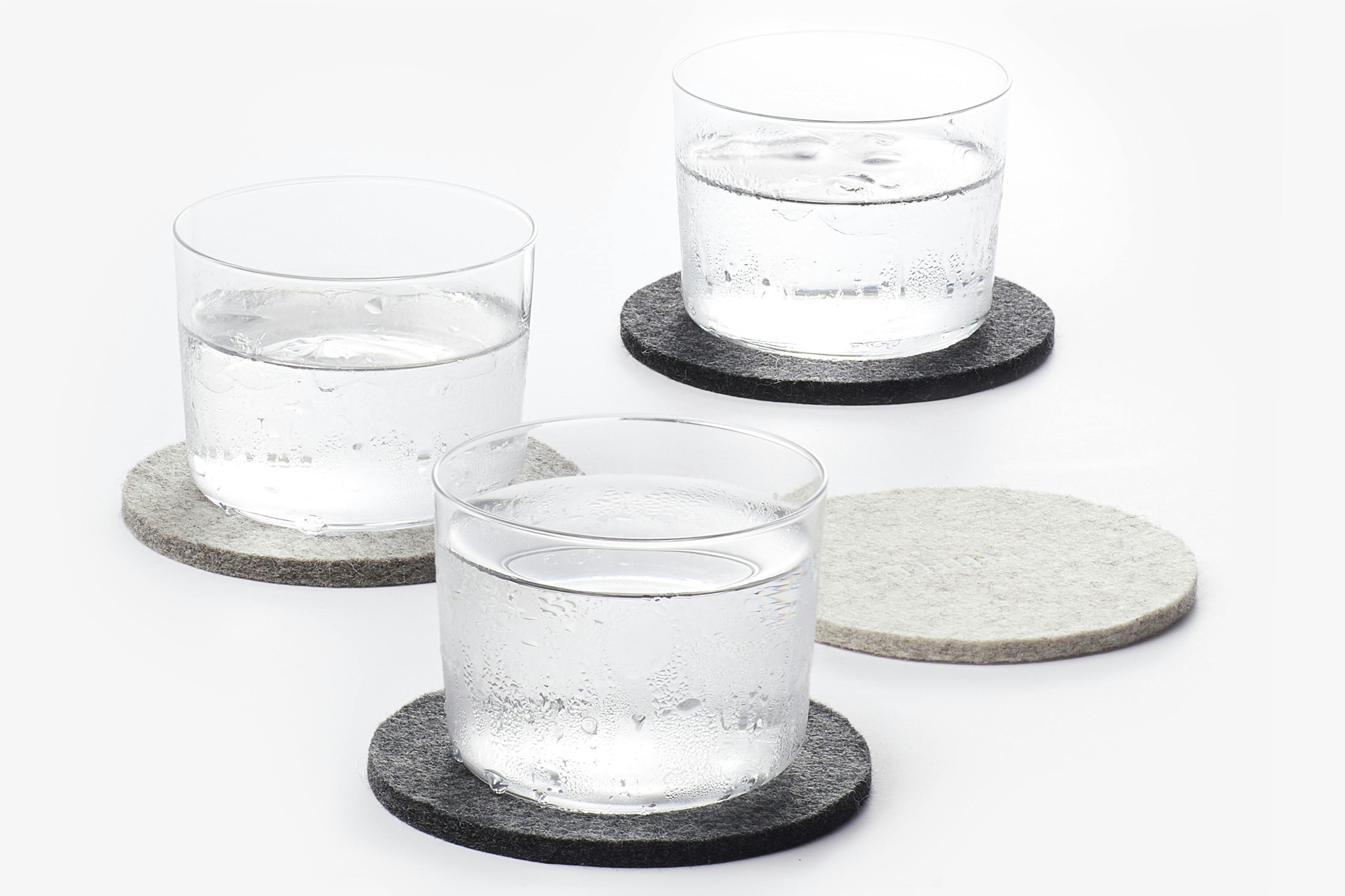 The Felt Coasters Displayed on a Table