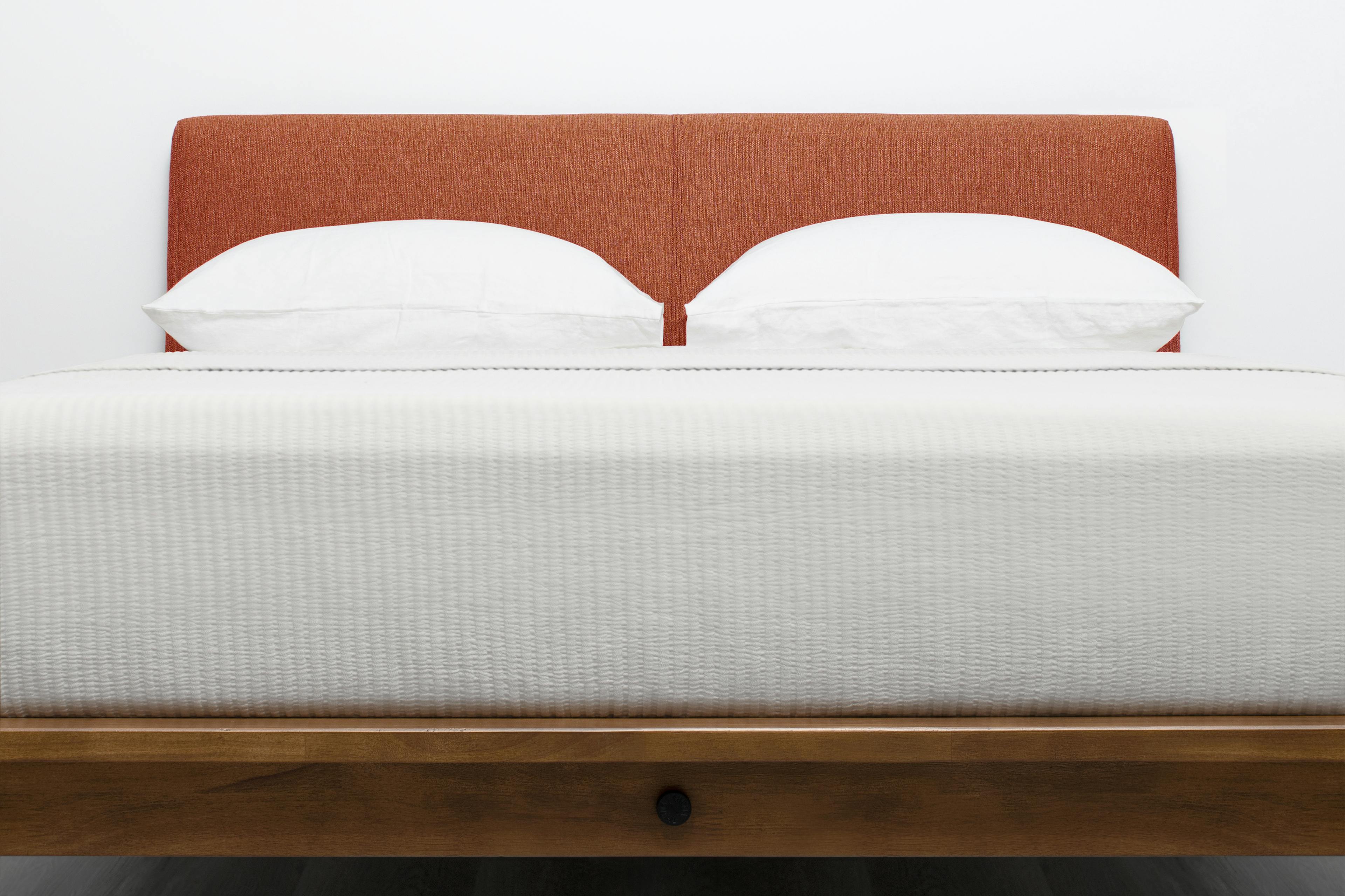 The Bed with Terracotta Pillowboard Cover in Linen Weave