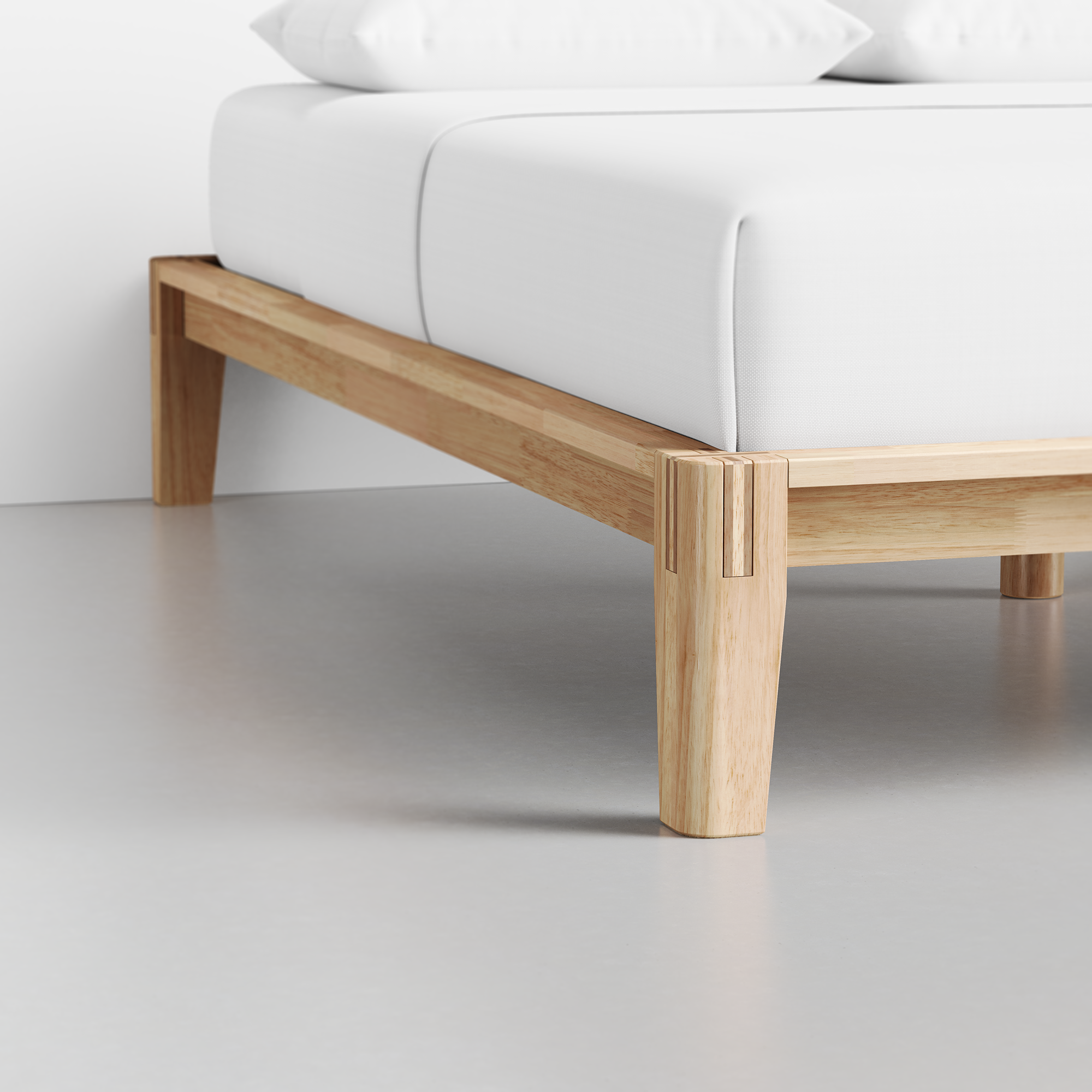 The Bed (Queen / Natural / Frame) - Render - Foot Detail