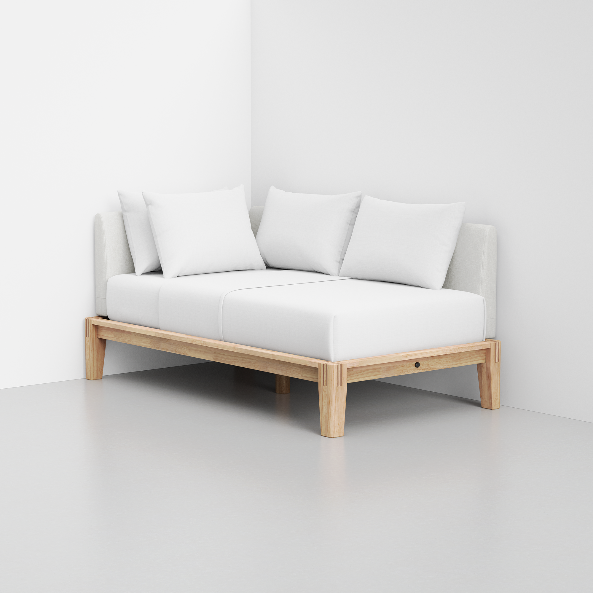 PDP Image: The Daybed (Natural / Light Linen) - Rendering - Pillows