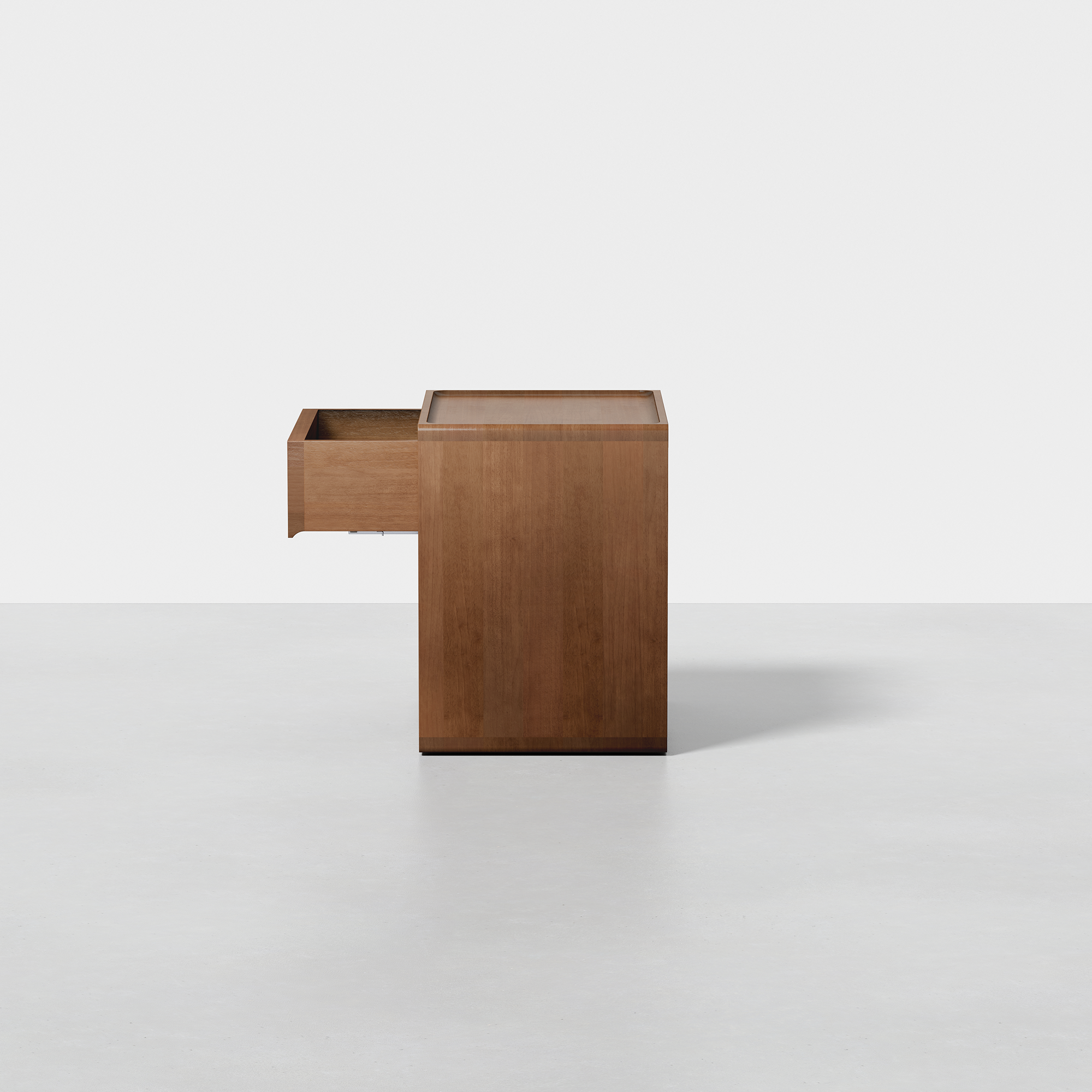 PDP Image: The Nightstand (Walnut) - Render - Drawer, Out