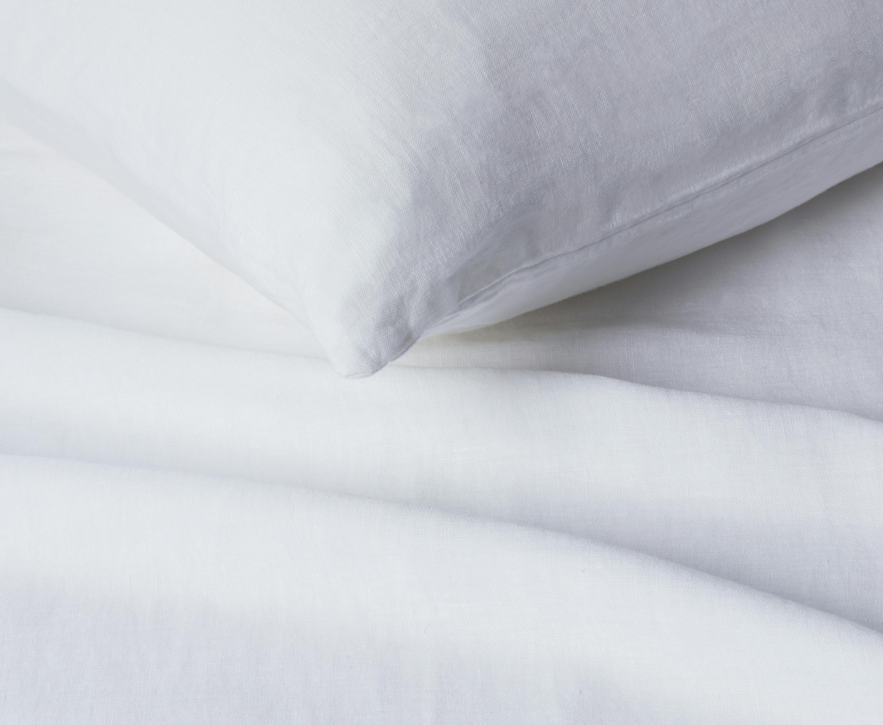 Linen Sheet set (White) - Pillowcase and Sheets Detail 