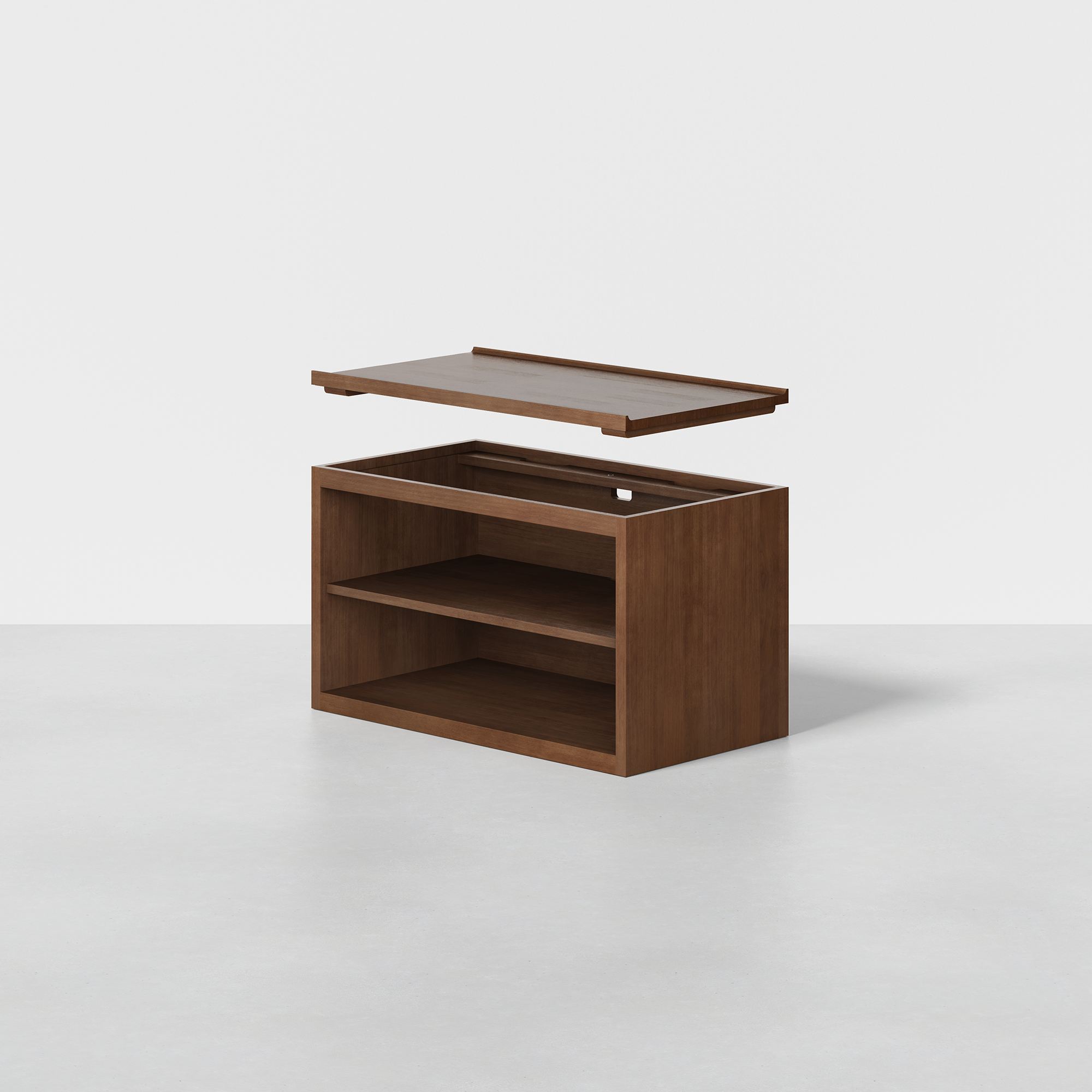The Cubby (Walnut / Base Cubby) - Render - Angled