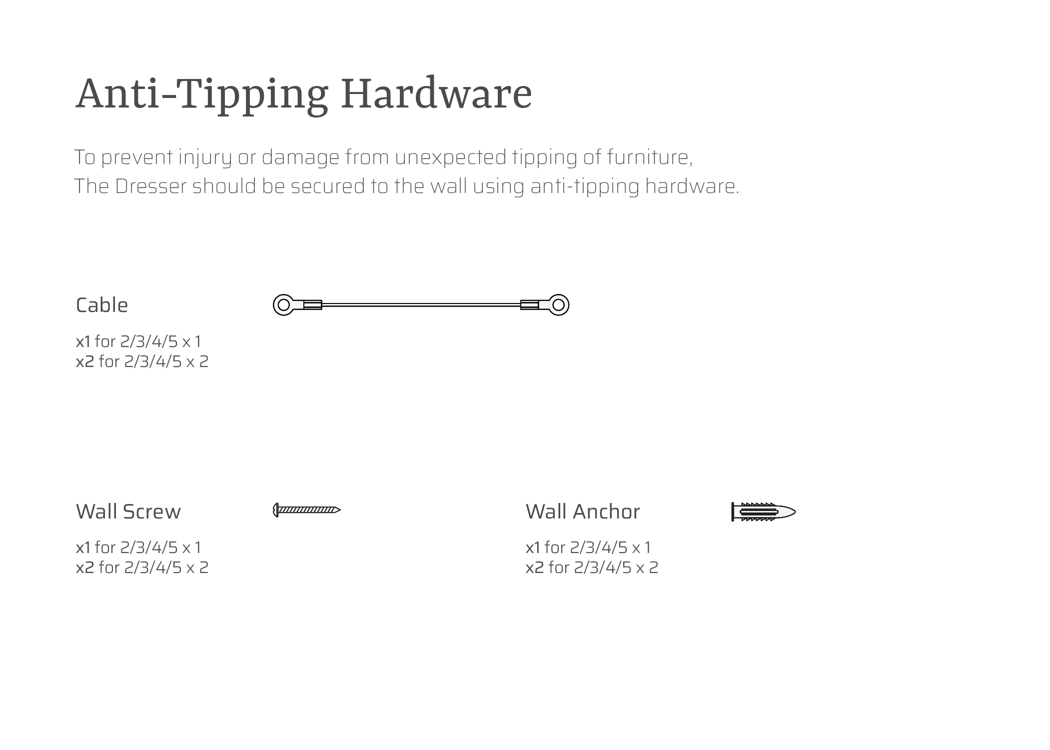 Thuma Dresser Anti-Tipping Hardware