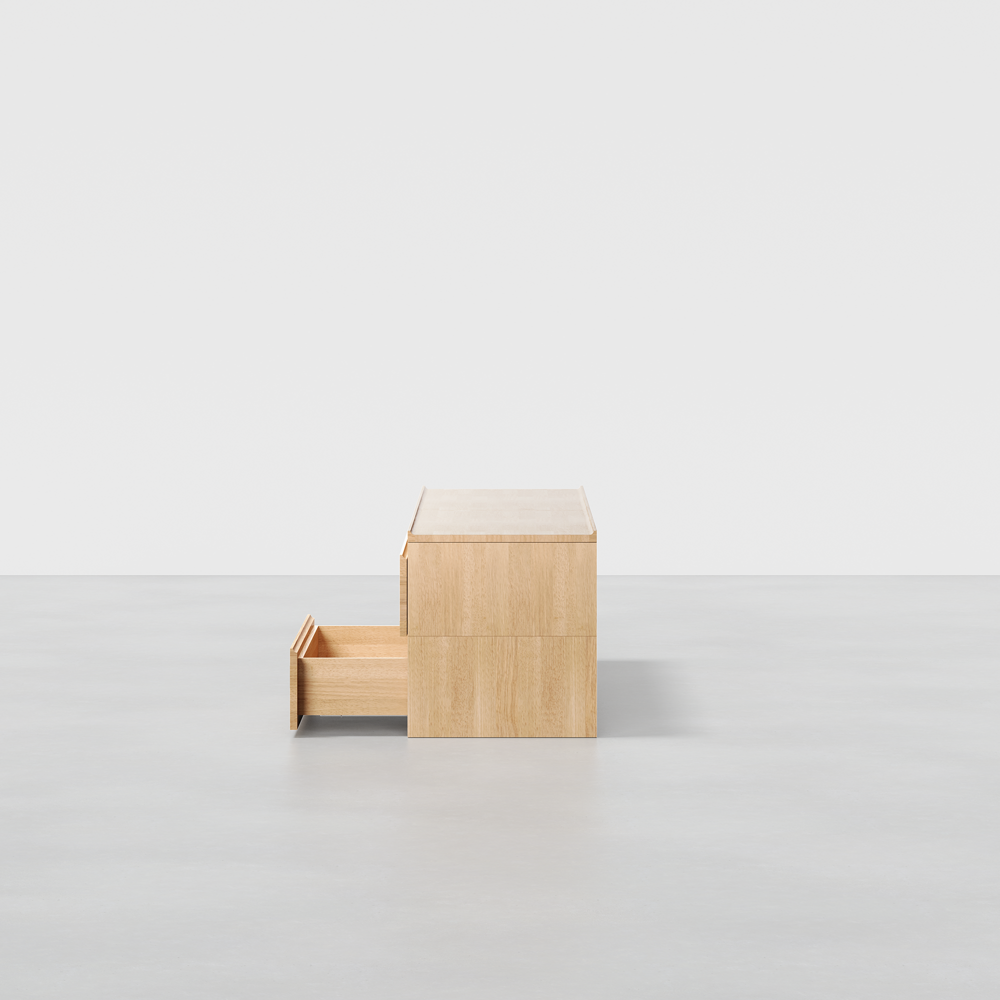 The Credenza (Natural / 2x2B) - Render - Drawer Open Side